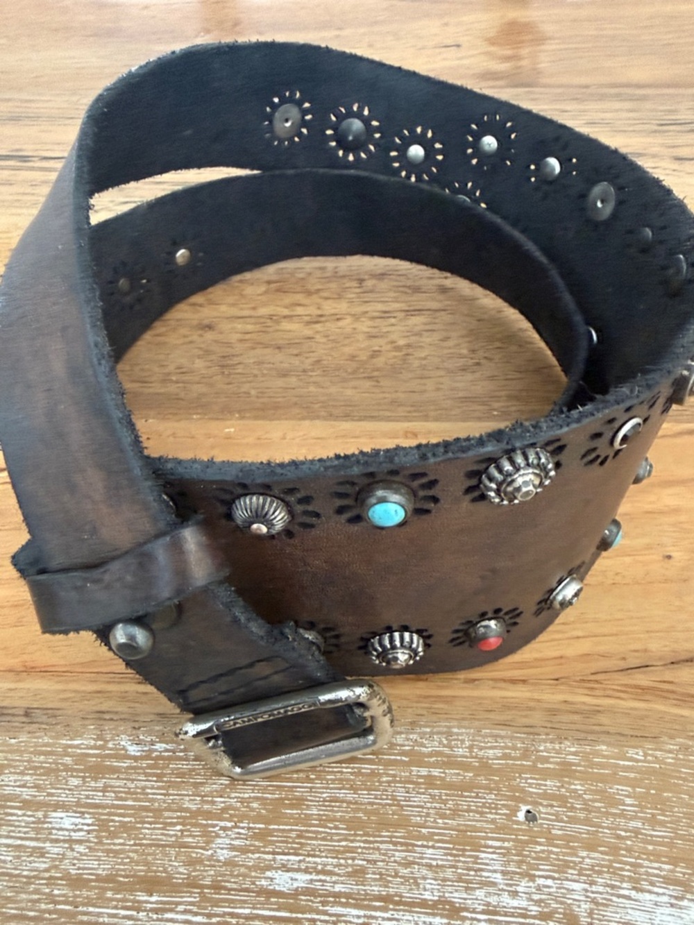Campomaggi Ravenna Studded Corset Belt in chocolate brown leather. New with tags